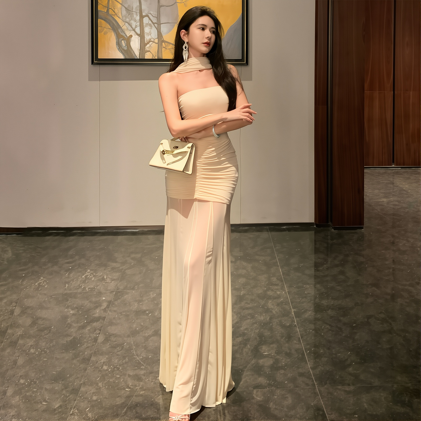 Ethereal Fairy Backless Dress - French Style Tube Top Long Gown for Women