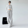 Casual Straight-leg High Waist Slimming Wide Leg Pants