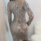 Nightclub Sexy Sequins Long Sleeve Dress Women
