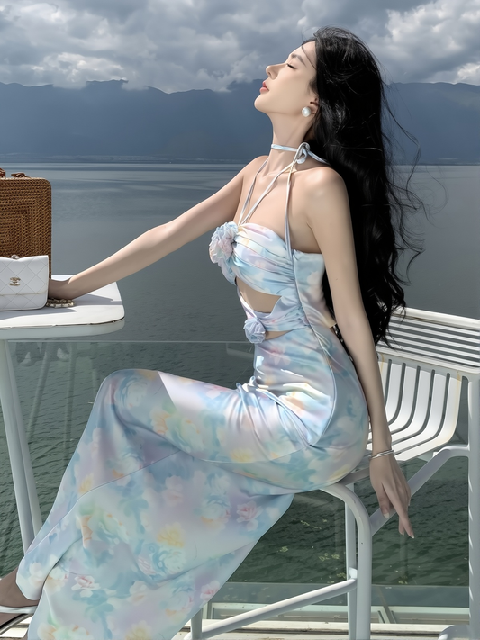 French Romantic Suspender Dress - Elegant & Sexy Tube Top Long Gown