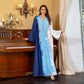 Pearl Embroidery Muslim Dress Tie-dye Rhinestone Robe