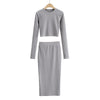 Sexy Round Neck Padded Base Skirt Suit