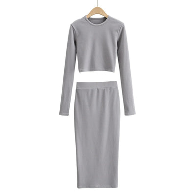 Sexy Round Neck Padded Base Skirt Suit