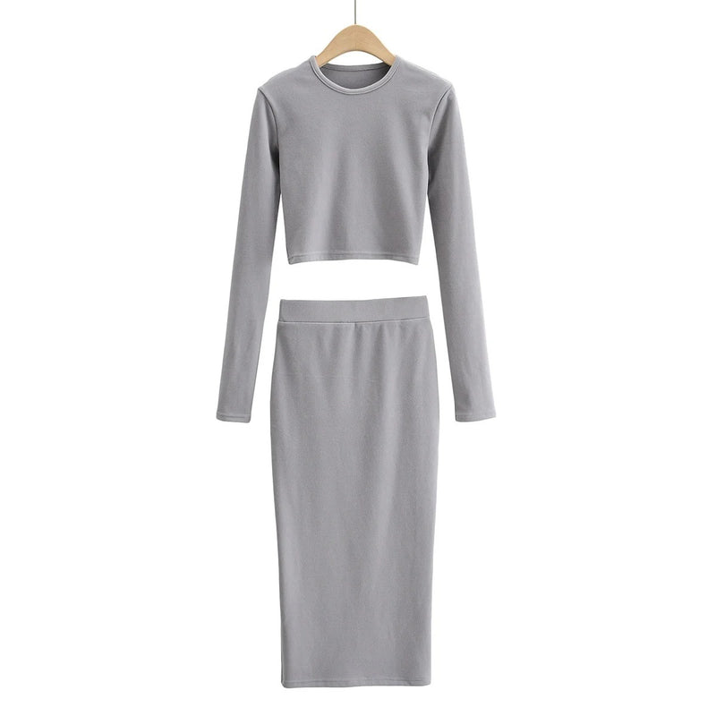 Sexy Round Neck Padded Base Skirt Suit