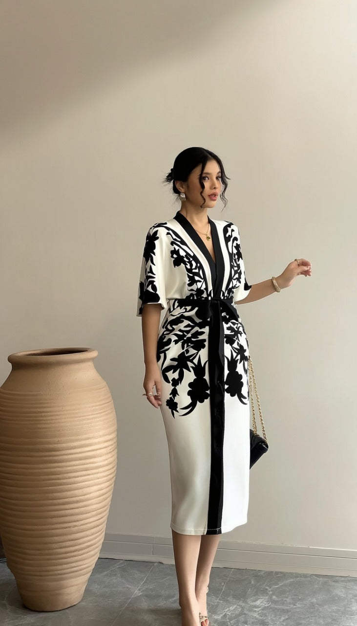 Bohemian Ethnic Print Dress Retro Style