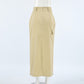 Design Sense Split High Waist Slim-fit Elegant Skirt Autumn And Winter New Niche All-match Solid Color Long Skirt