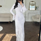 2025 Cross-border New European And American Style Women's Sexy Fashion Hip-covering Long Skirt Evening Dress Long-sleeved Lace Dress