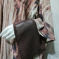 With Turban Brown Print Muslim Women's Clothing