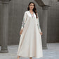 Sw037 Middle Eastern Cross-Border Muslim Women's Robe V Neck Embroidered Tassel Elegant Arabic Dress Abaya