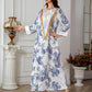 Muslim Women's Printed Robe Evening Dress  Cross-Border Dress Wholesale Long