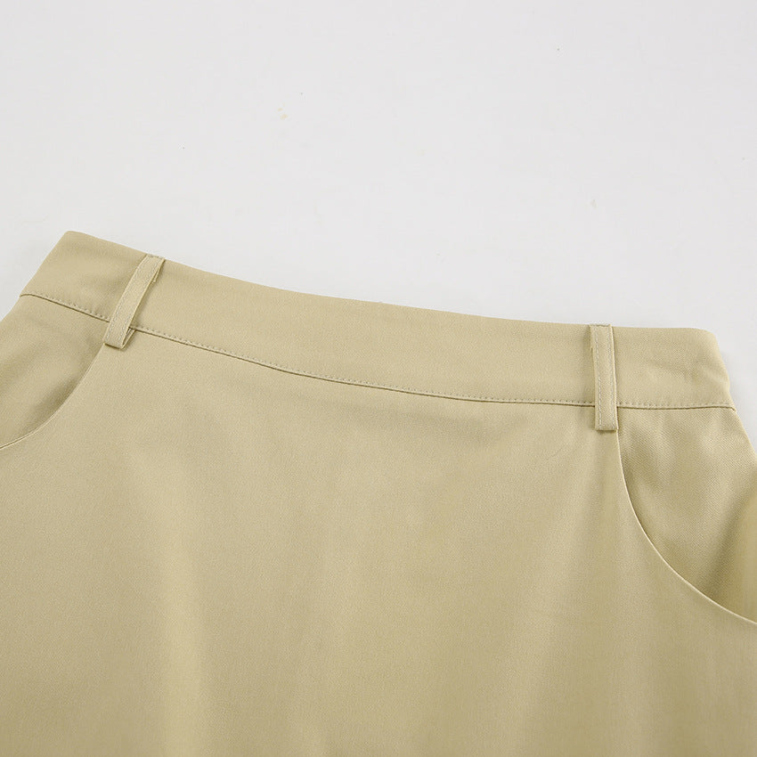 Design Sense Split High Waist Slim-fit Elegant Skirt Autumn And Winter New Niche All-match Solid Color Long Skirt