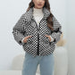 Amazon European And American Coat Plaid Plus Size Women's Coat Bread Clothing Warm Down Cotton-padded Jacket Women's Cotton-padded Coat
