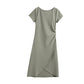 The Parisian Midi - A Short-Sleeved Dress in Light Luxury Fabric