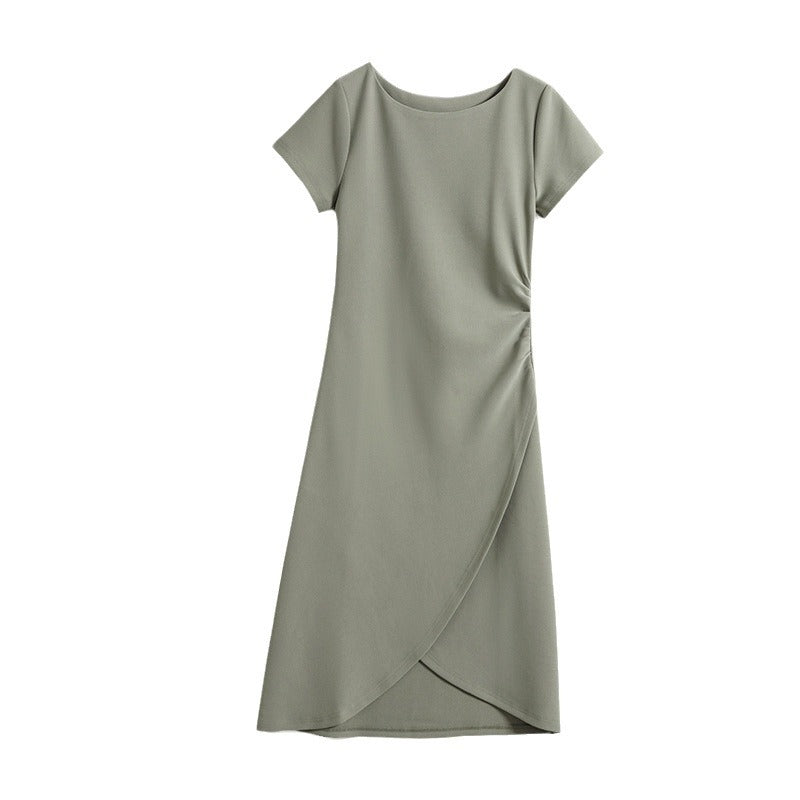 The Parisian Midi - A Short-Sleeved Dress in Light Luxury Fabric