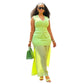 European And American Women's Clothing 2025 Autumn New Sweet And Fresh Knitted Vest Top High Waist Hip Skirt Two-piece Set