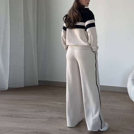 2025 Women's Clothing Europe And America Amazon Cross-border Foreign Trade New Zipper Top Casual Loose Sports Two-piece Set