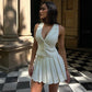 French Style Pure Desire Sexy V-Neck Elegant Vest Coat  Summer Fashion Trend Pleated Skirt Suit Women