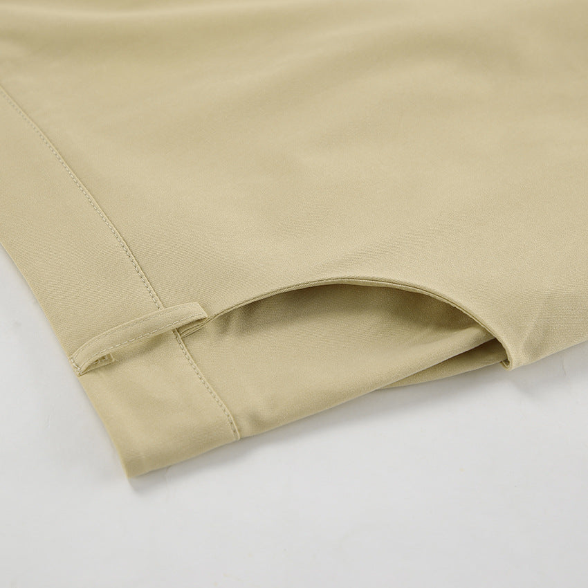 Design Sense Split High Waist Slim-fit Elegant Skirt Autumn And Winter New Niche All-match Solid Color Long Skirt