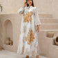Zd045 Middle East Cross-Border Golden Sequin Embroidered Yarn Muslim Women Jalabiya Dubai Arabaya