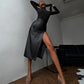 New Leather Hip Slit Leather Skirt