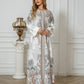 Sw1107 Middle East Cross-Border Muslim Women's Robe Printed Diamond Beaded Arabic Dress Abayas
