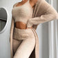 New Sexy V-neck Plush Short Vest Trousers Three-piece Suit