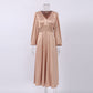 Clothing French Style Elegant Satin Lantern Sleeve Dress Women's High-end Waist Banquet Dress