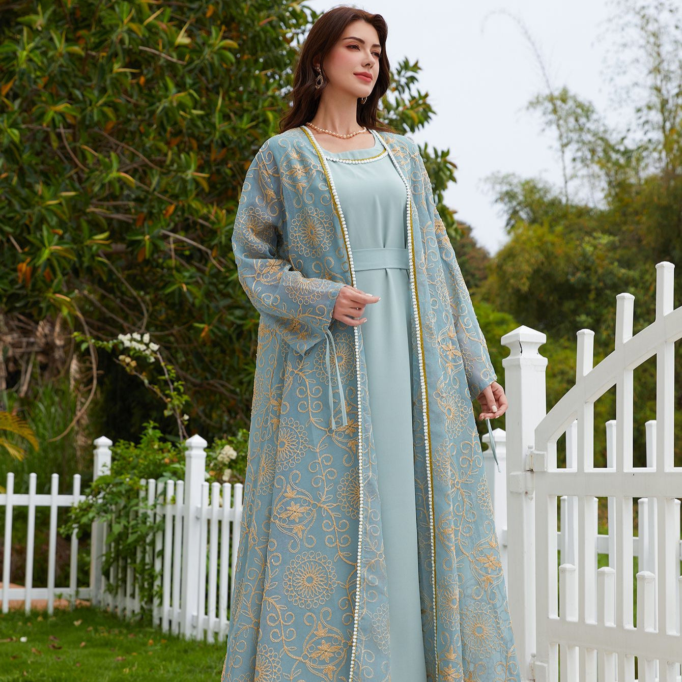 Muslim Dress Cross-Border Export Women's Robe Two-Piece Set