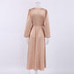 Clothing French Style Elegant Satin Lantern Sleeve Dress Women's High-end Waist Banquet Dress