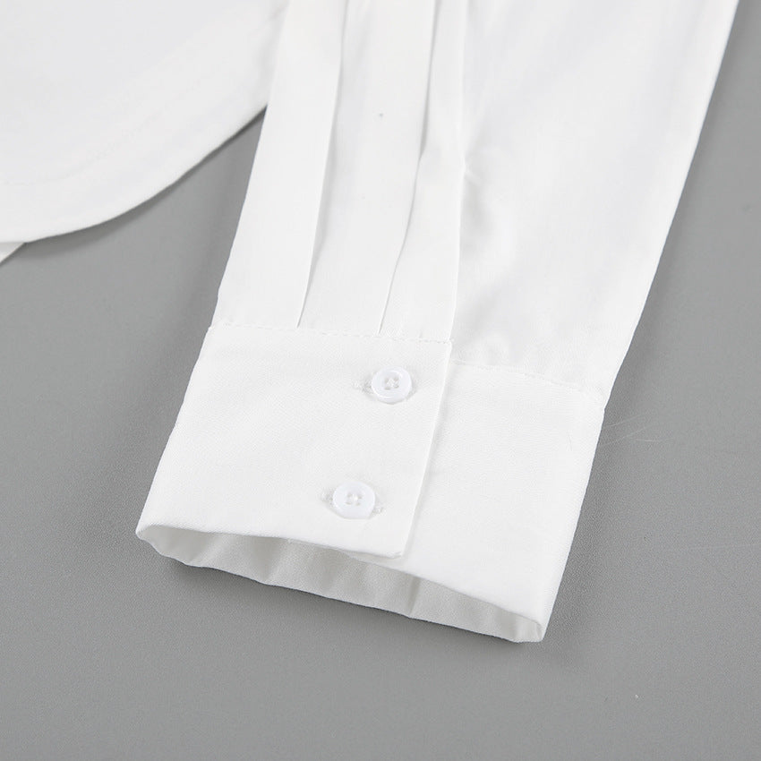 Autumn And Winter New White Simple Niche Shirt Design Sense Short Lapel Women