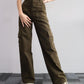 All-match Casual Pants Mid-waist Three-dimensional Pocket Pants Waist Overalls