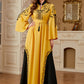 4290 Women's Dubai Robe Elegant Gorgeous Embroidery Contrast Color Stitching Moroccan Long Skirt Fashion New Dress