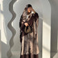MQ222 With Turban Brown Print Abaya Cardigan Jacket Fashionable Casual Burqa Wears Muslim Women's Clothing