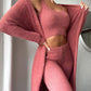 New Sexy V-neck Plush Short Vest Trousers Three-piece Suit