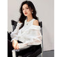 G9052 Spring New Fashion Pure Want All-match Design Off-shoulder Shirt Women's Sweet Top Chic And Beautiful Shirt