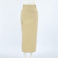 Design Sense Split High Waist Slim-fit Elegant Skirt Autumn And Winter New Niche All-match Solid Color Long Skirt