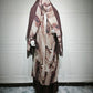 With Turban Brown Print Muslim Women's Clothing
