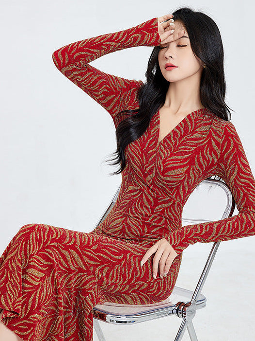 Niche French Style Retro Light Mature Style Dress Women's Early Autumn Chanel Style Slim-fit Elegant Hip Base Fishtail Long Dress