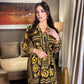 In Stock! European And American Cross-Border Independent Station Women's Shirt Printed Long-Sleeved Dress Fashionable Long Skirt Dress