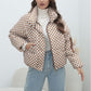 Amazon European And American Coat Plaid Plus Size Women's Coat Bread Clothing Warm Down Cotton-padded Jacket Women's Cotton-padded Coat