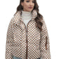 Amazon European And American Coat Plaid Plus Size Women's Coat Bread Clothing Warm Down Cotton-padded Jacket Women's Cotton-padded Coat