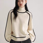 "Counter Authentic" Maillard Autumn And Winter Thin Slim Casual Loose Pullover Knitted Lazy Style Sweater For Women