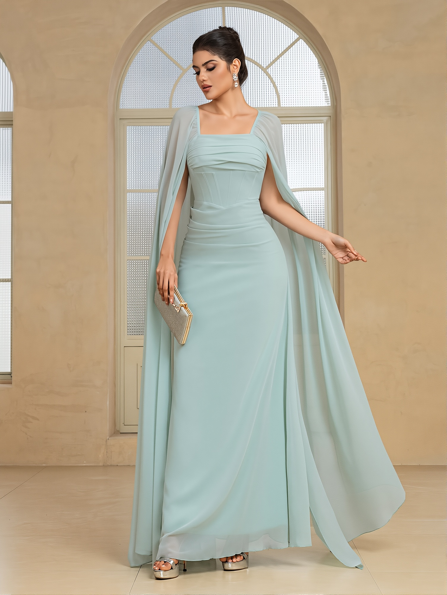 Elegant Solid Color Evening Gown | Long Banquet & Formal Dress