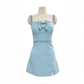 Sexy Bow-Knot High-Waisted Suspender Dress Summer New Style Backless Waist-Cinching Petite A-Line Skirt