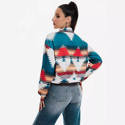 Coat Printing Long Sleeve Short Top