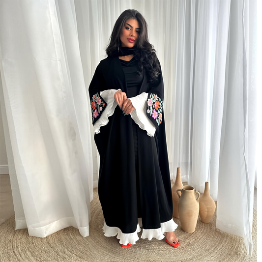 Dubai Arabic Embroidery Embroidery Embroidery Gorge Fashion Outdoor Abaya Pleated Splicing