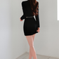 Socialite Temperament Two-Piece Set: Slim Fitted Coat with Hip Skirt for Spring