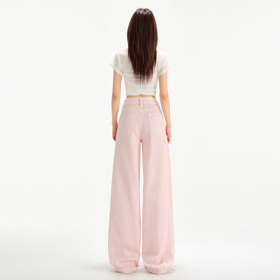 Cherry Blossom Wide Leg Draping Mop Jeans