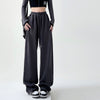 Casual Straight-leg High Waist Slimming Wide Leg Pants