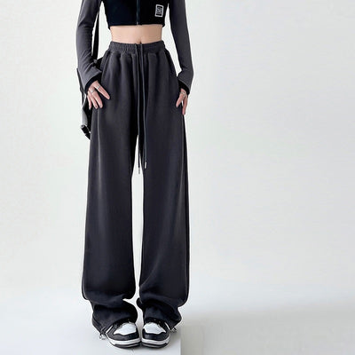 Casual Straight-leg High Waist Slimming Wide Leg Pants